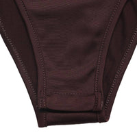 Polka Dot Bodysuit Halter Cowl Neck Slim Fit Top: Coffee Brown / 95% Polyester+5% Elastane / S