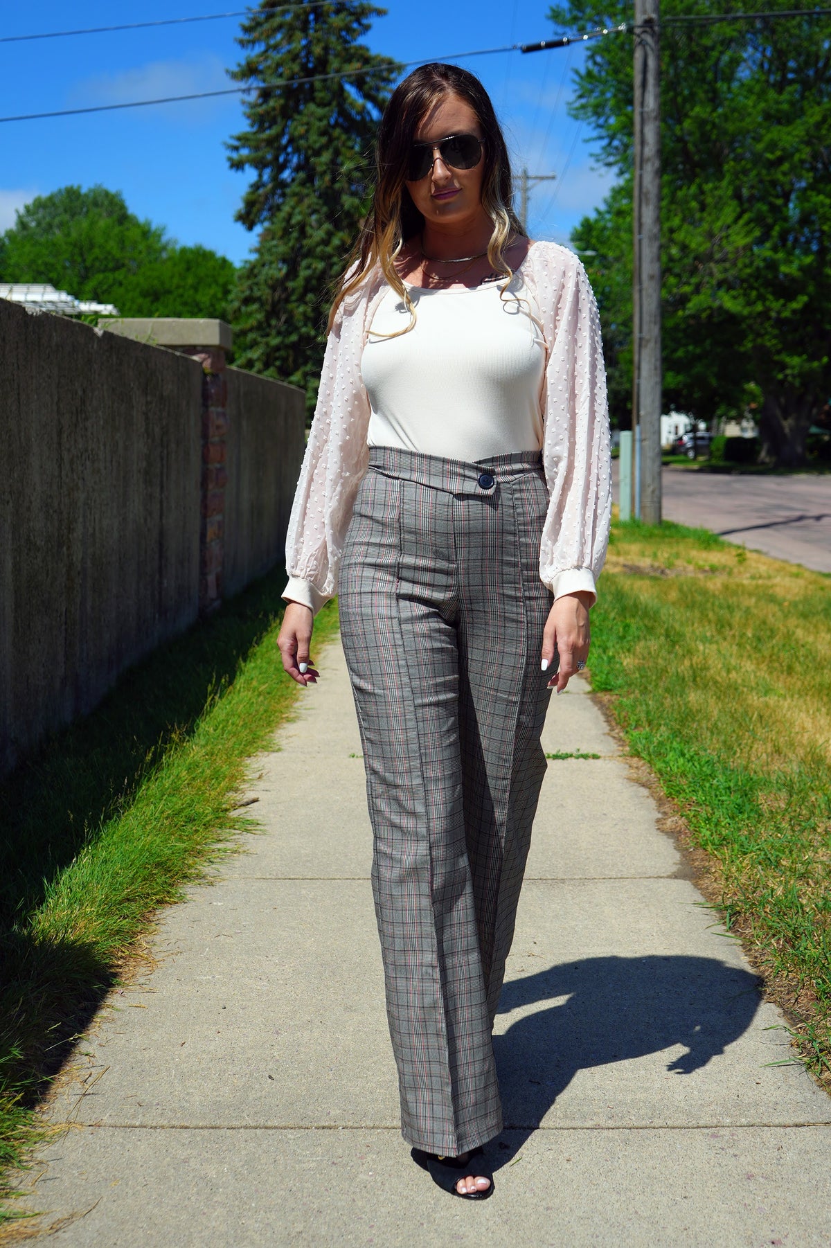 Hailey Plaid Combo Pant