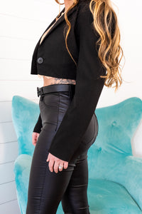 PU Leather Ankle Skinny Pants